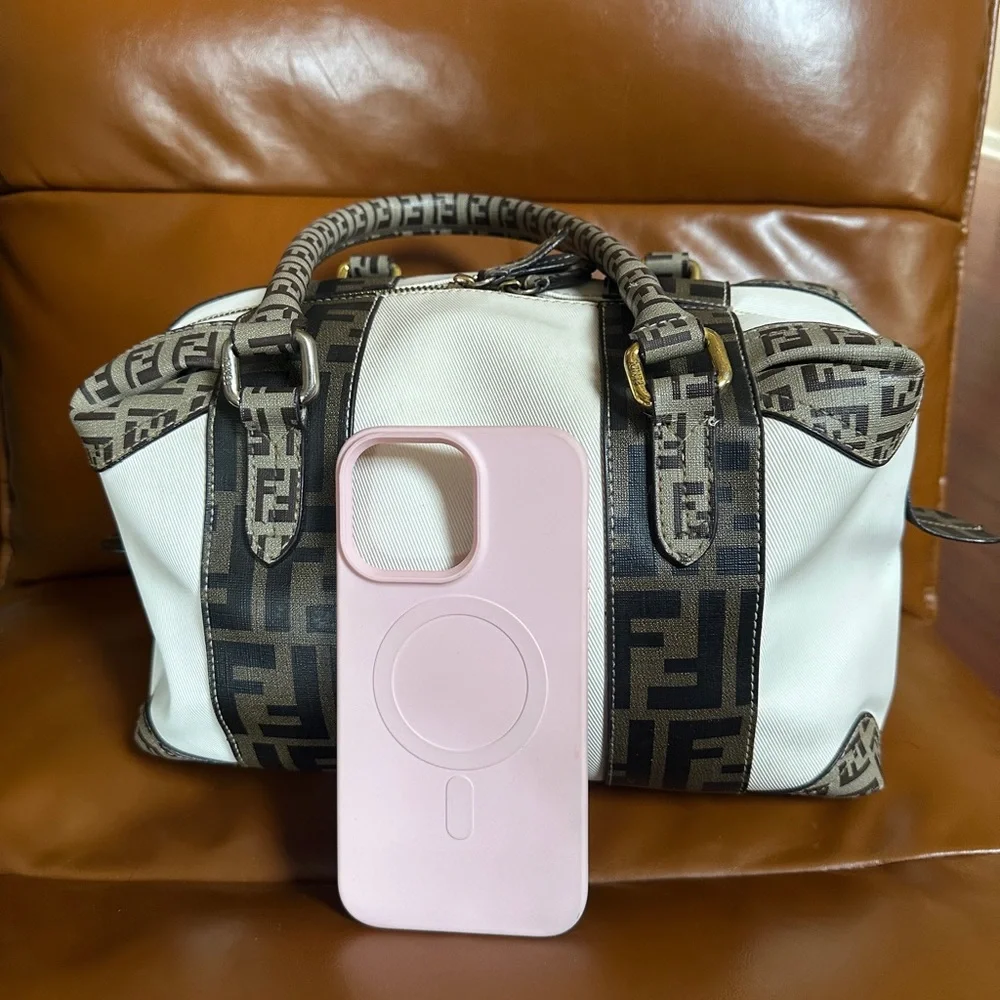 Fendi White and Brown Satchel - Picture 6 of 16